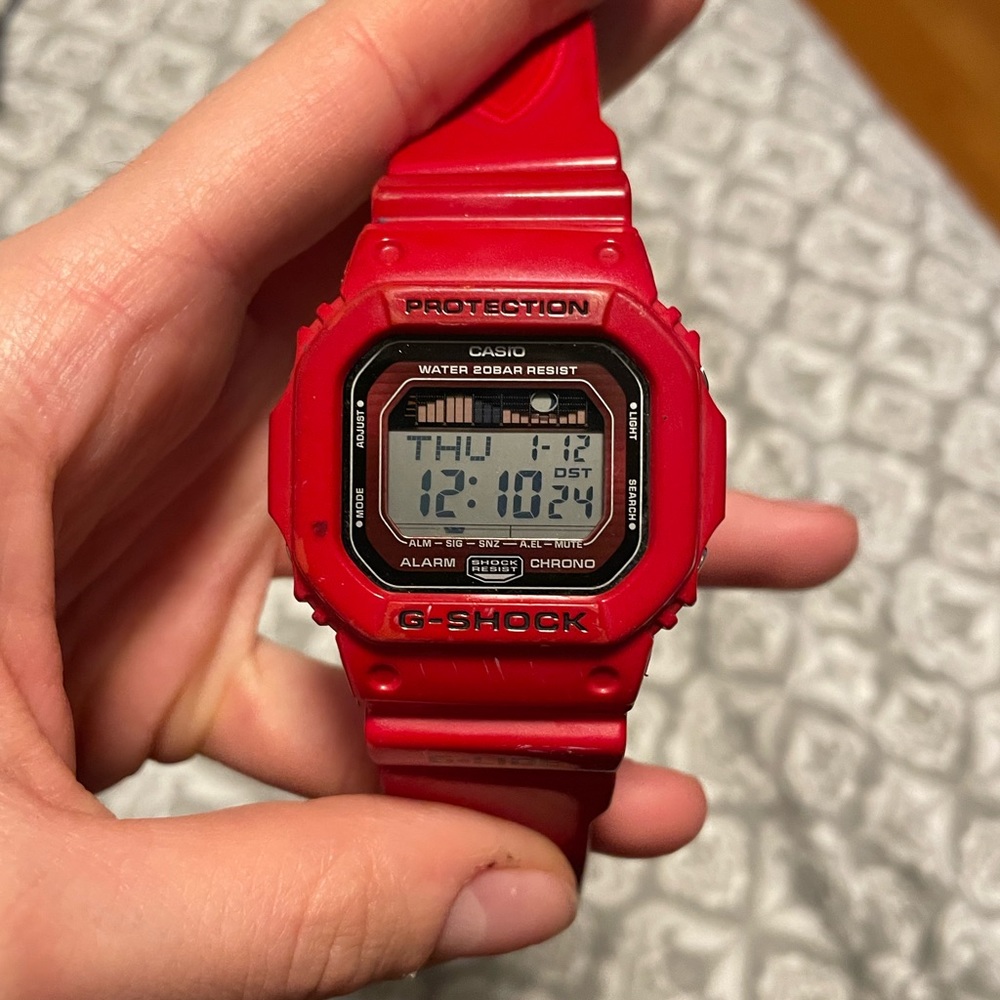 Red G shock watch